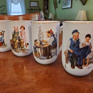 Norman Rockwell Set of 4 Mugs